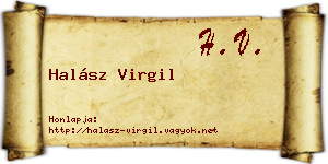 Halász Virgil névjegykártya
